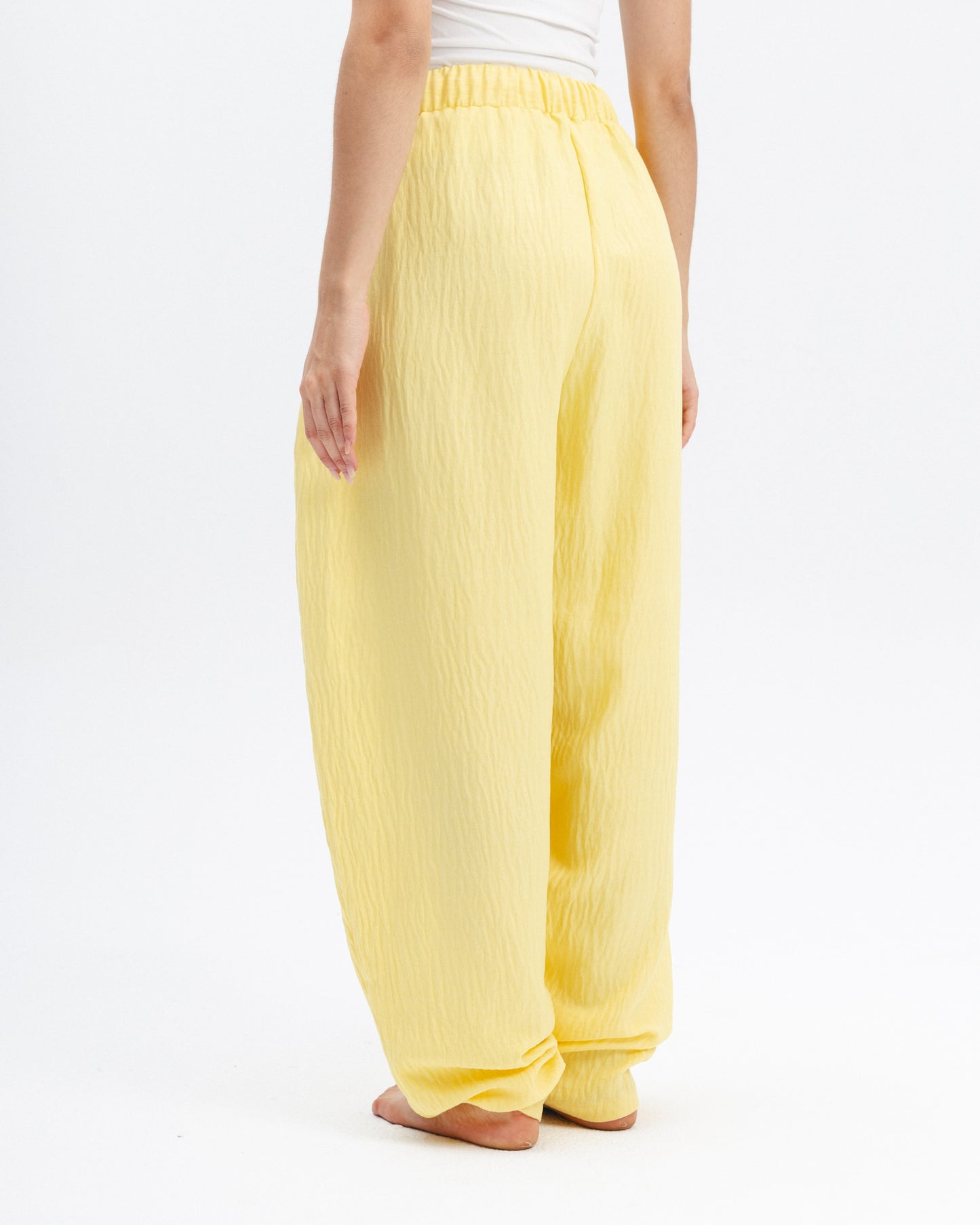 Ballon Linen-Blend Pants in Yellow