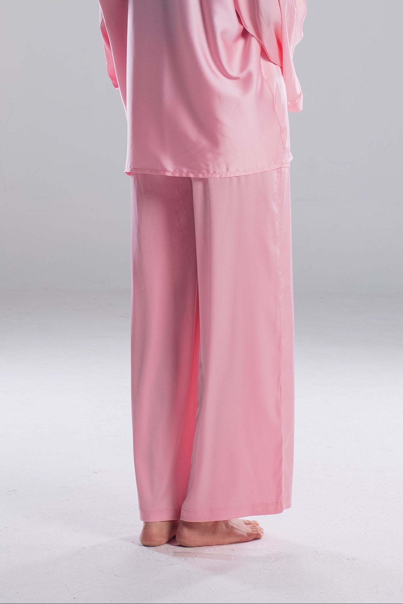 Satin Pants in Baby Pink