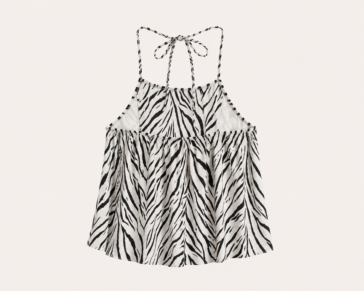 Zebra Print Halter Top