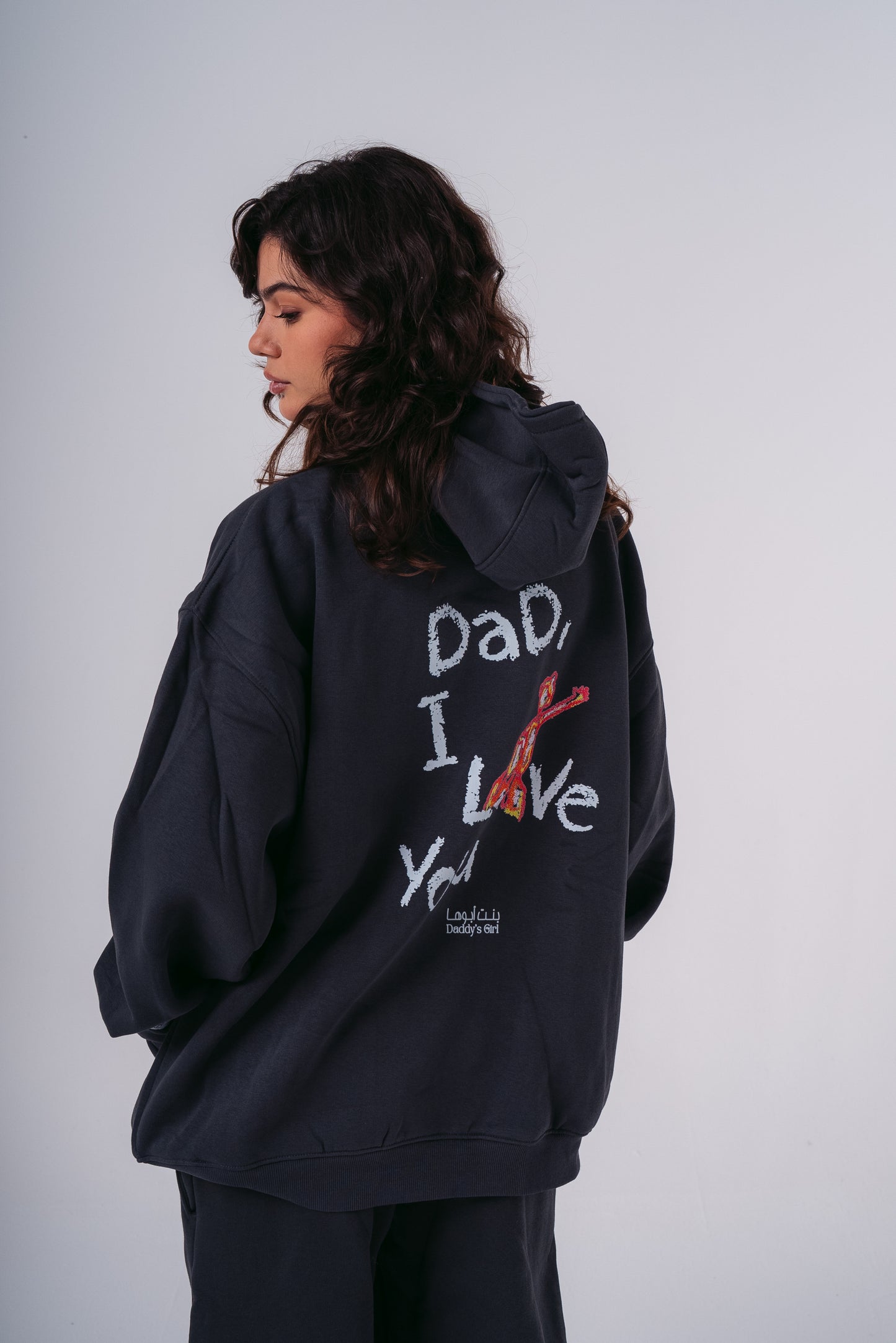 Dad I Love You Hoodie in Grey