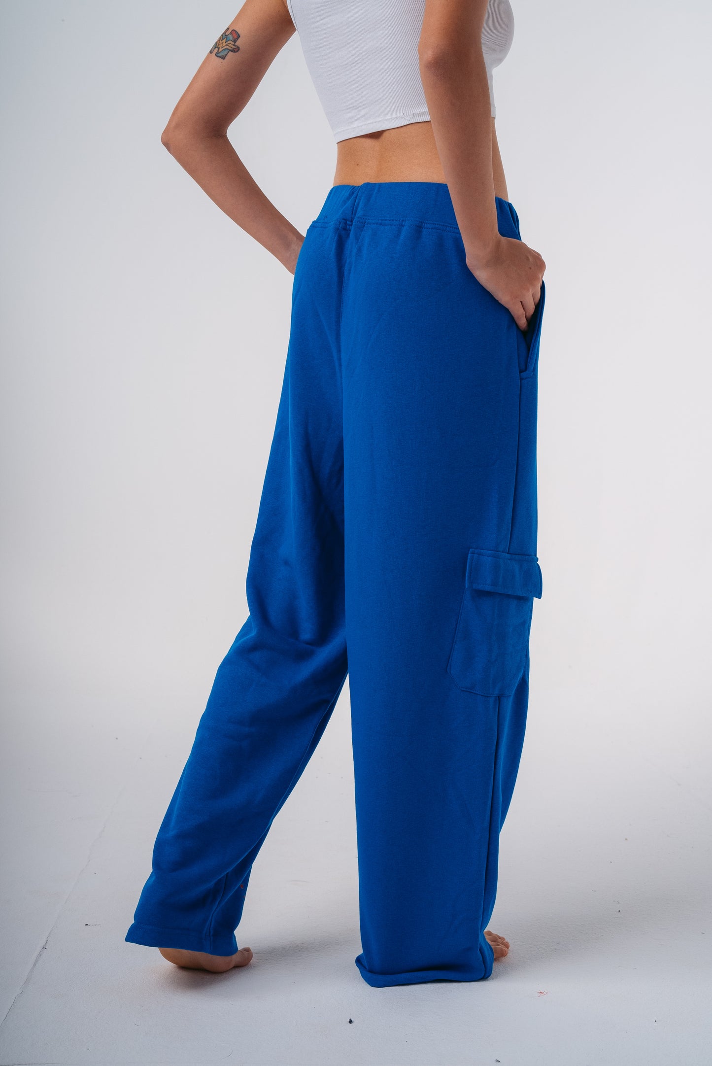 Wide-Leg Sweatpants in Blue