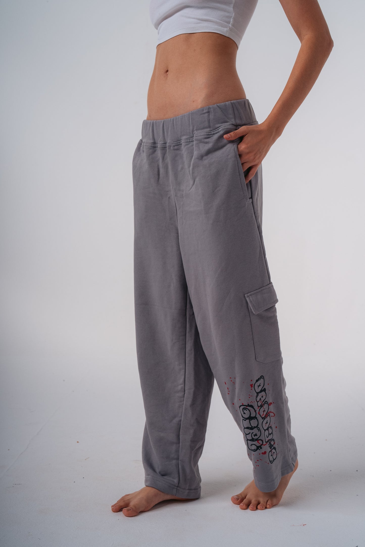 Wide-leg Sweatpants in Grey