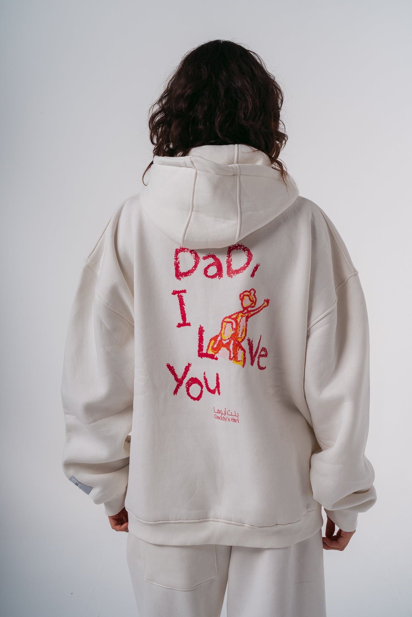 Dad I Love You Hoodie in White