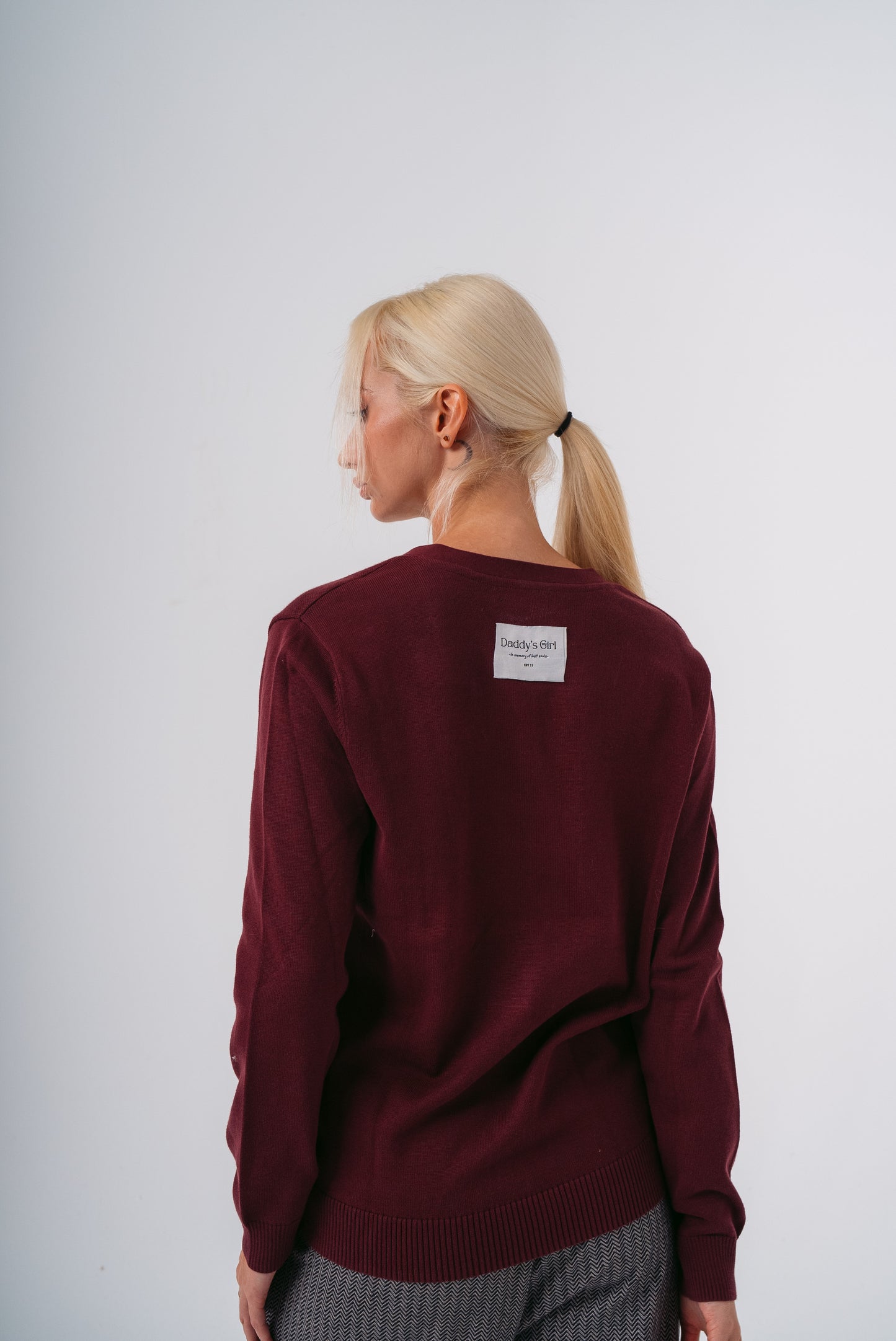 Knit Cardigan in Burgundy