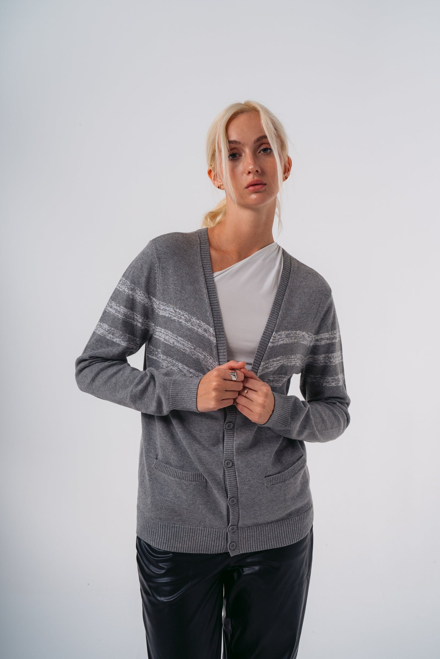 Knit Cardigan in Grey