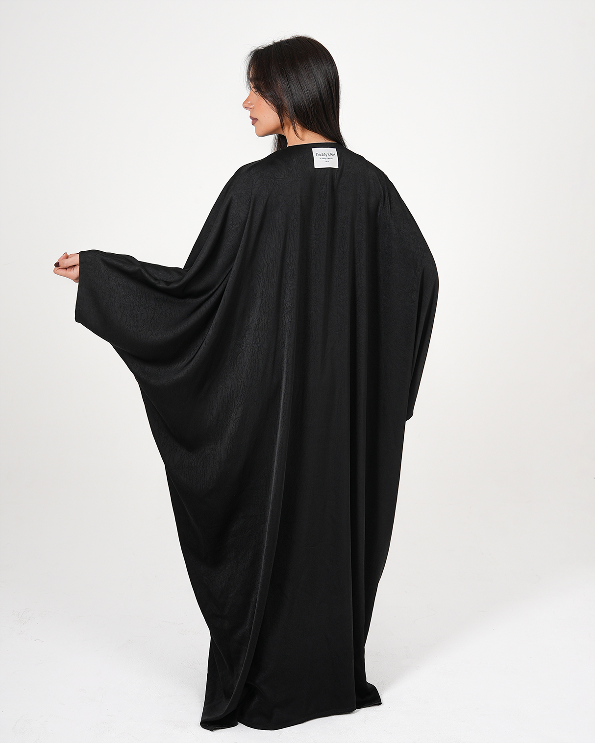 Satin Knot Dress in Black