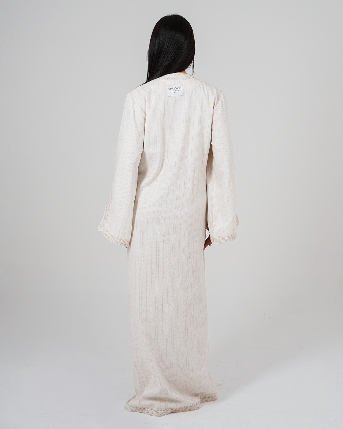 V-neck Linen Dress in Beige