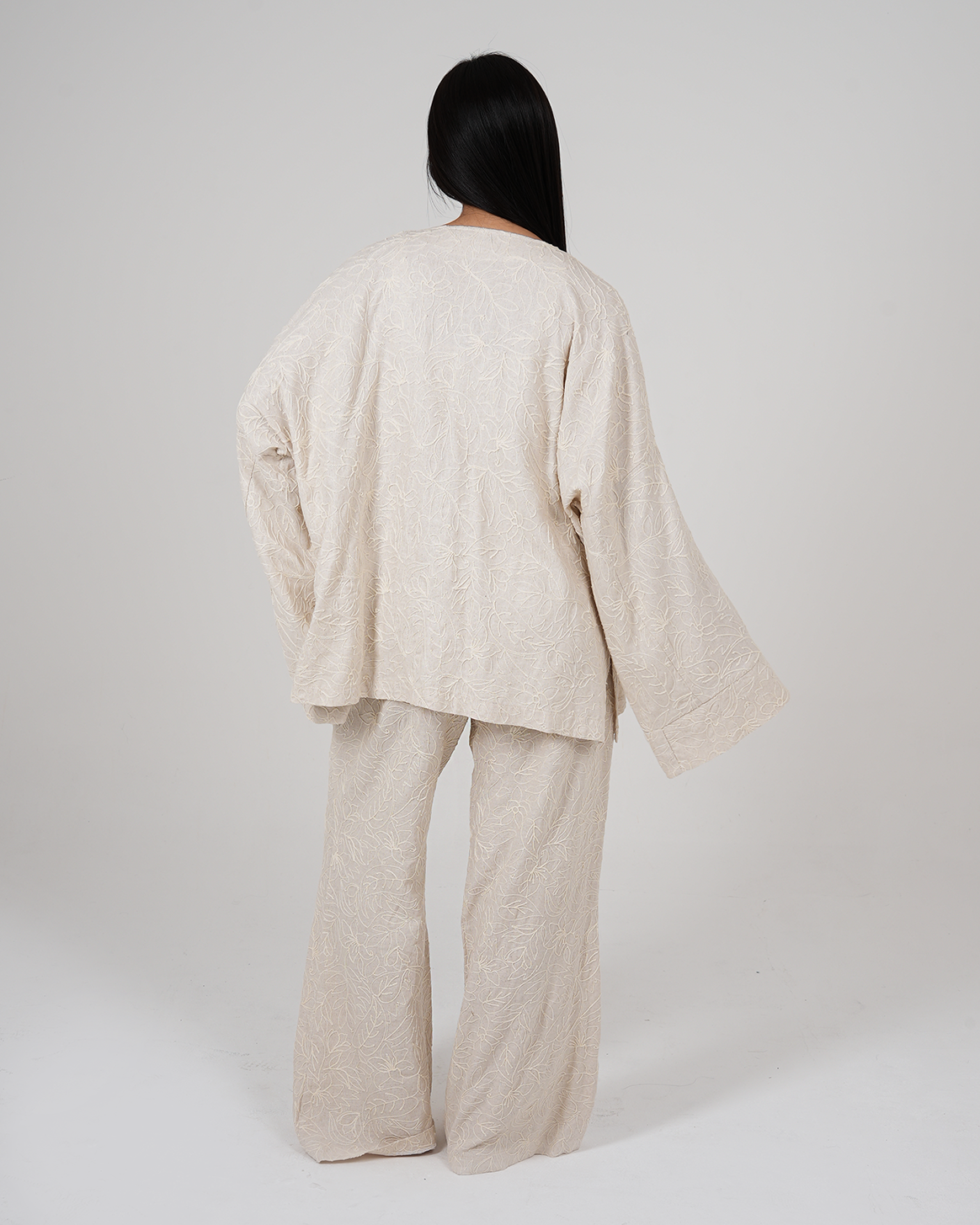 Textured Kimono In Beige