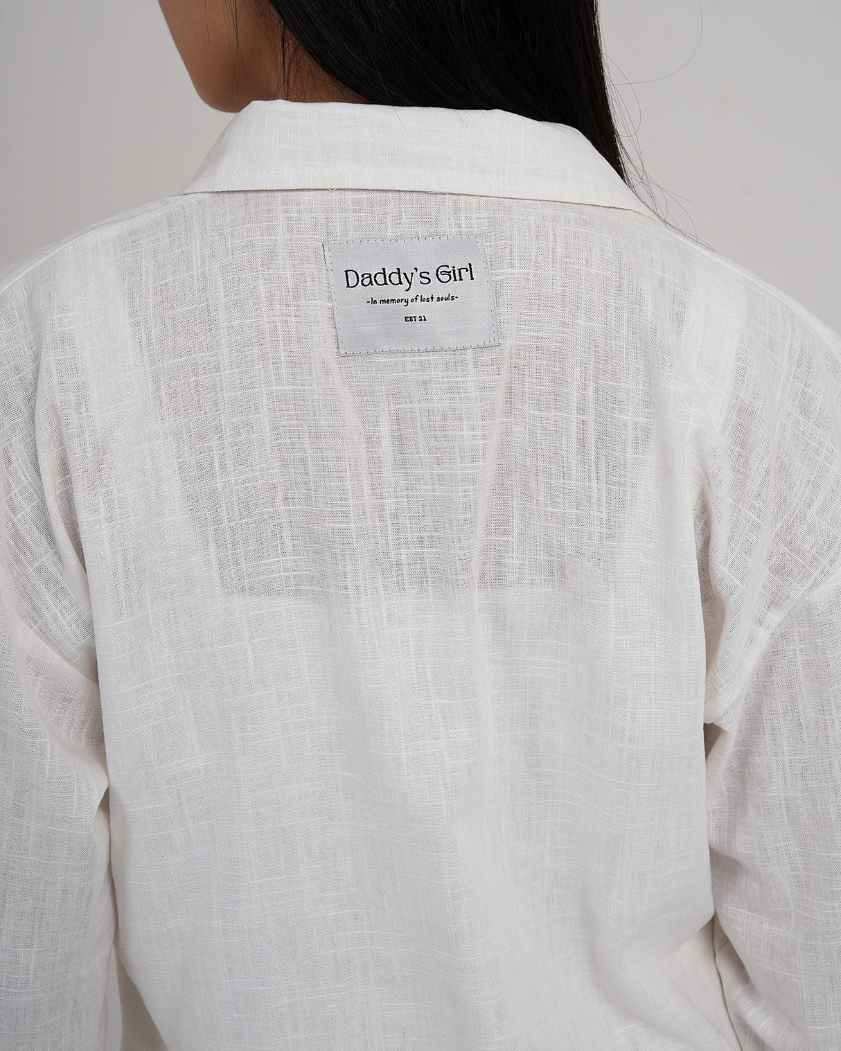 Linen Shirt Dress in White