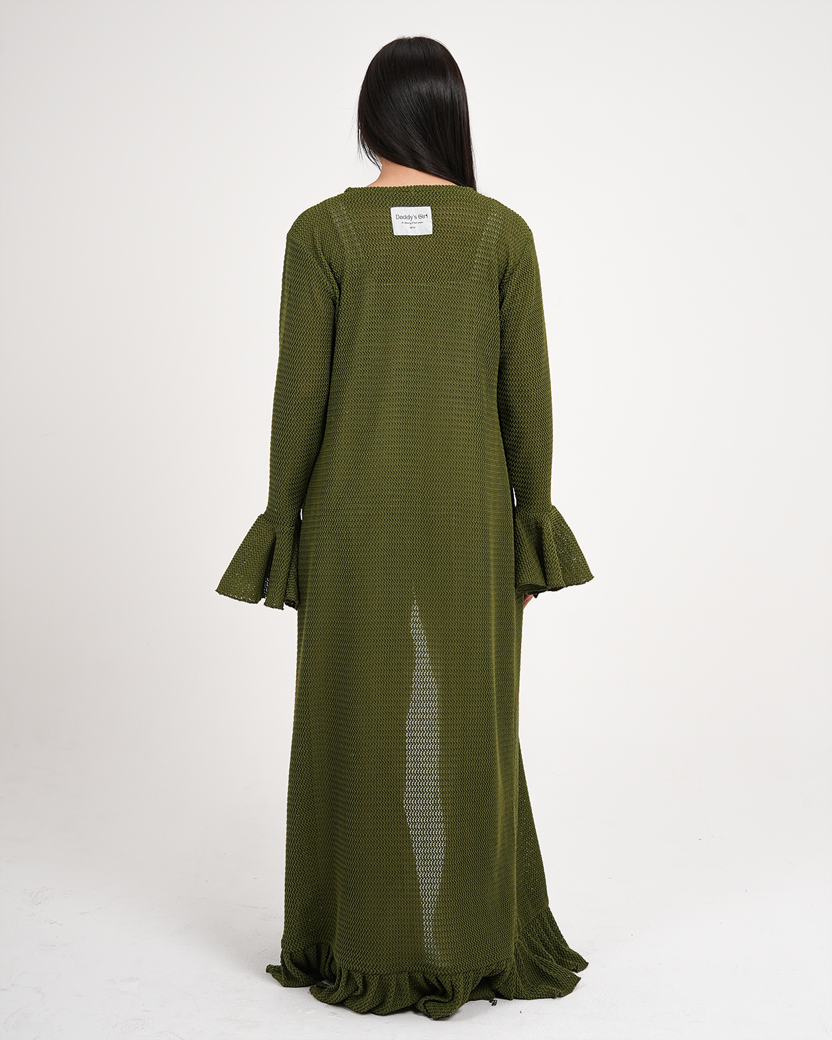 Crochet Kimono in Olive Green
