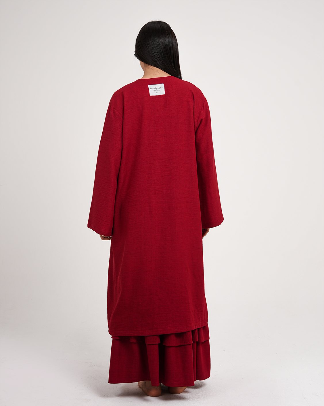 Open-Front Kimono in Red