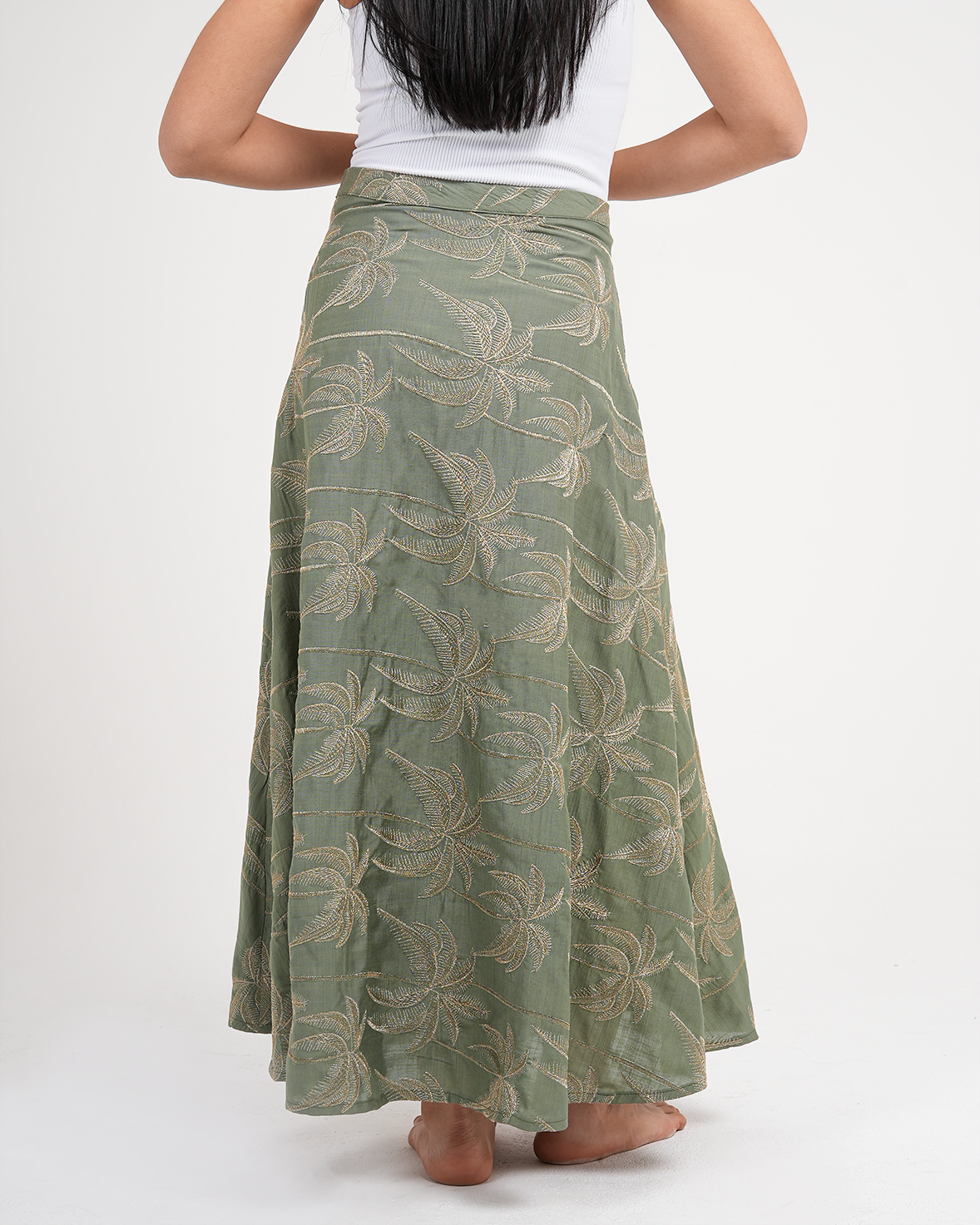 Green Stitched Skirt