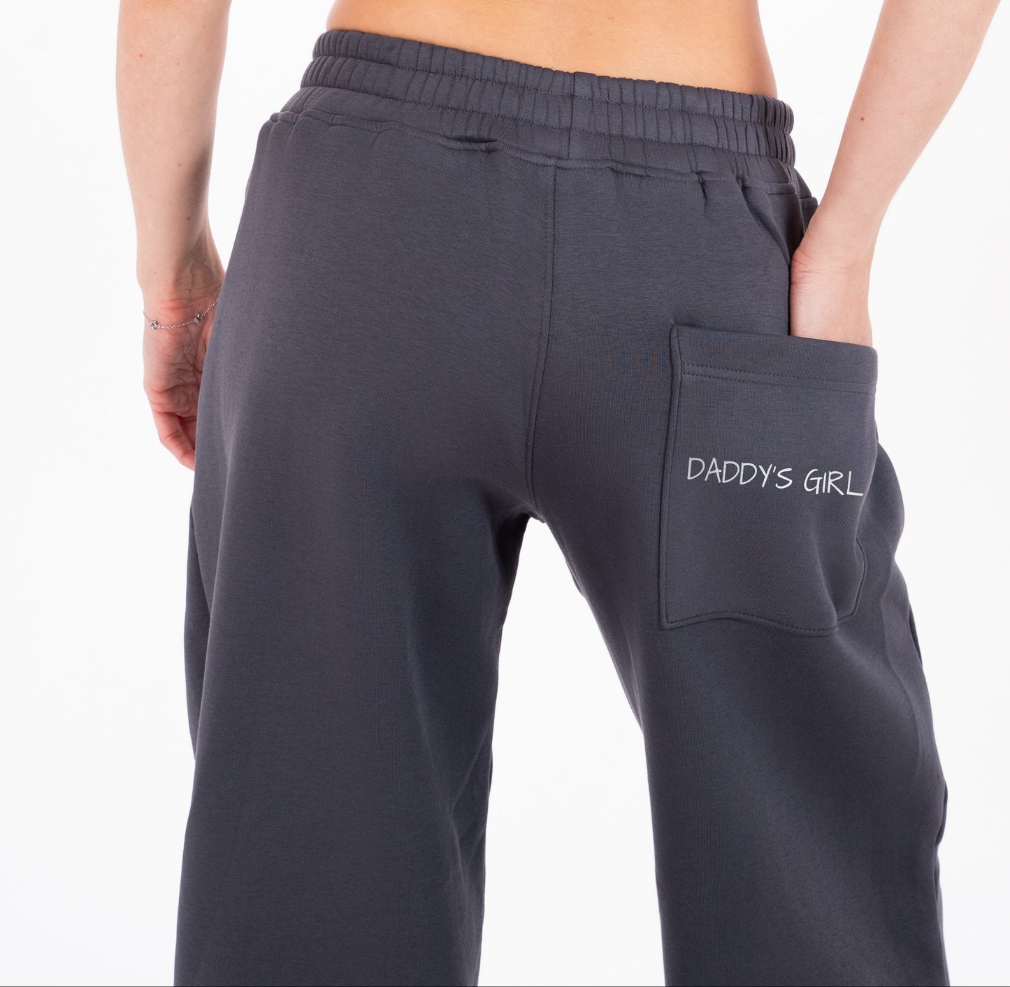 Wide-Leg Sweatpants in Dark Grey