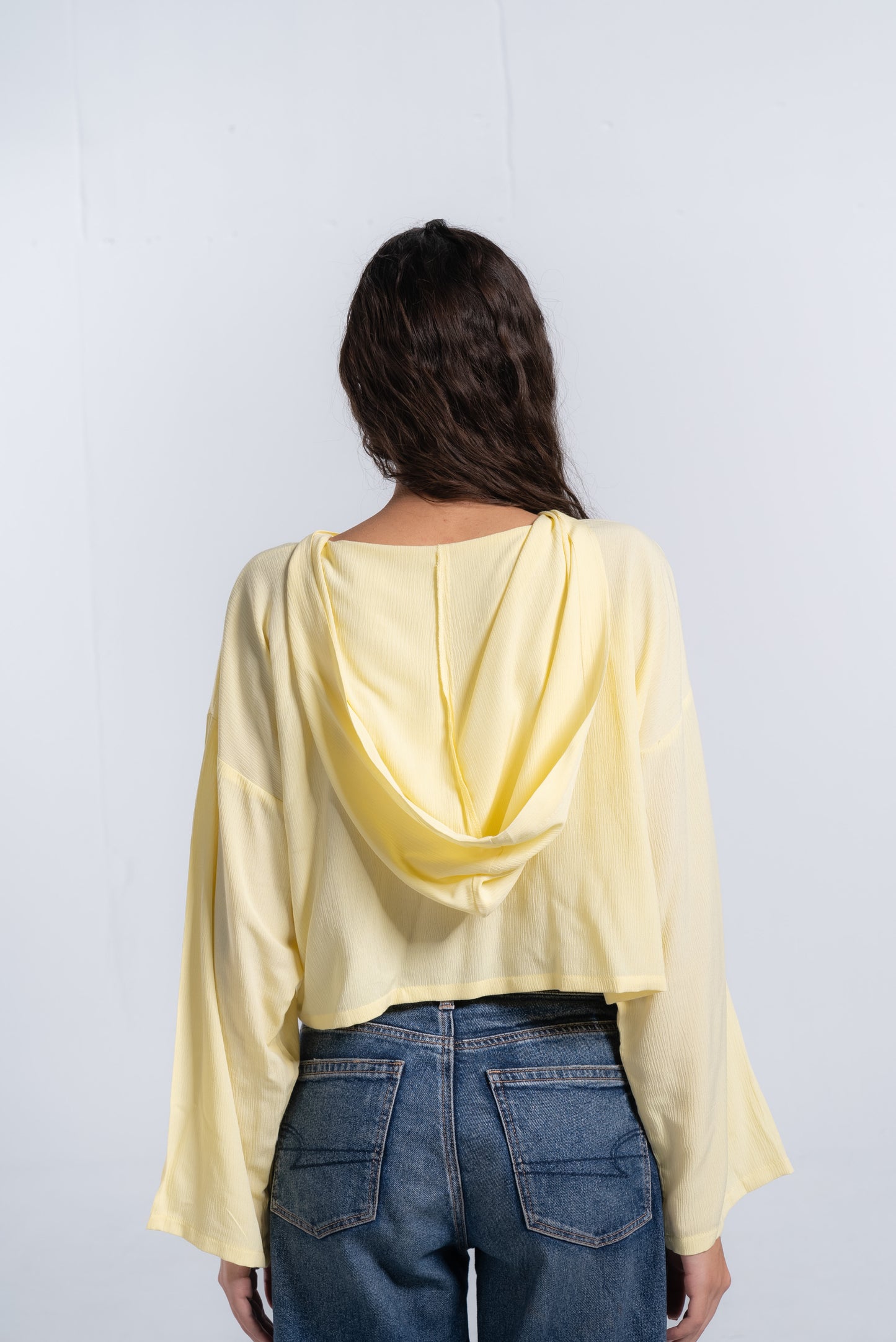 Cropped Yellow Top with Hood