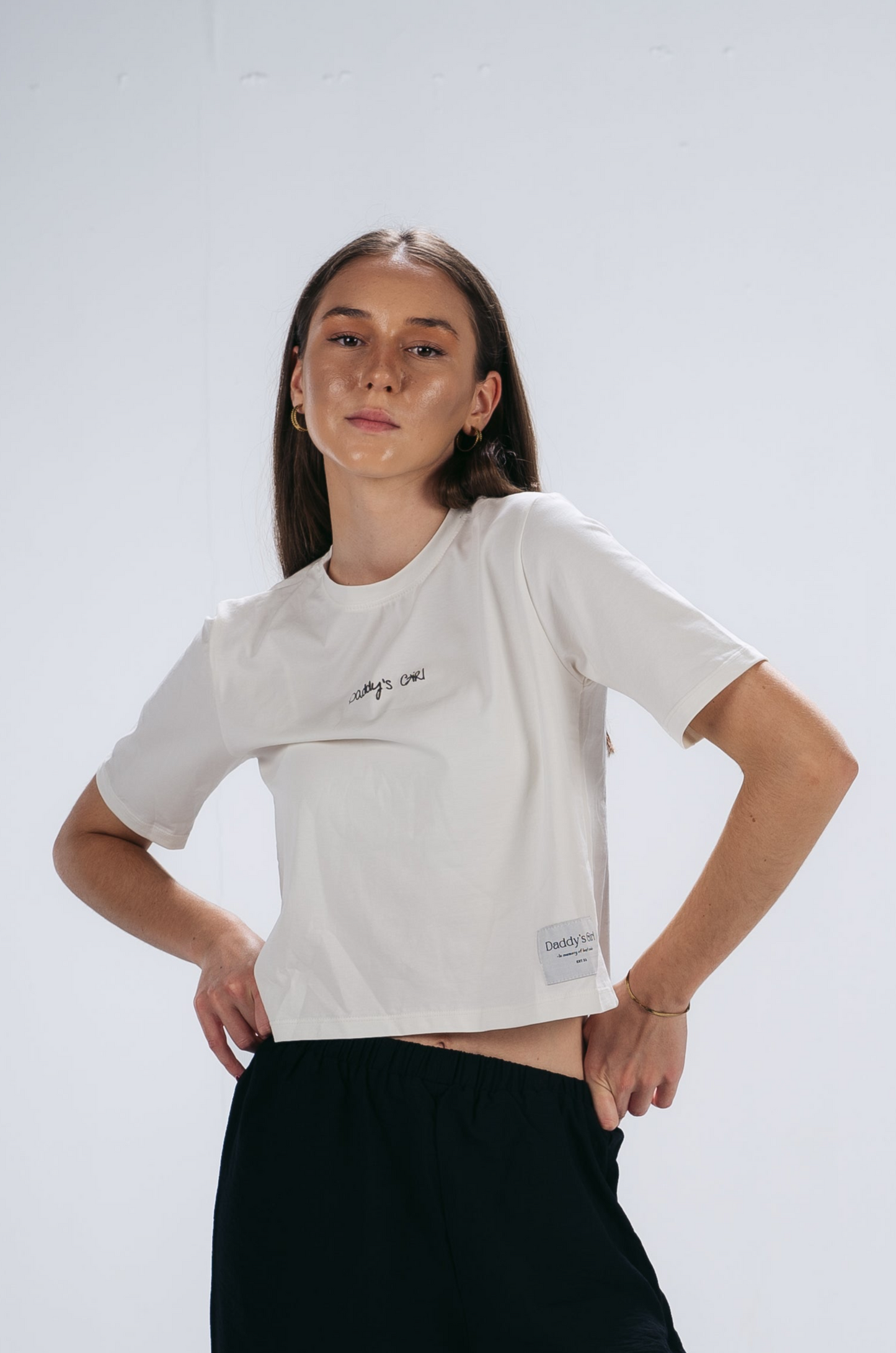 "Daddy's Girl" Crop Top in White