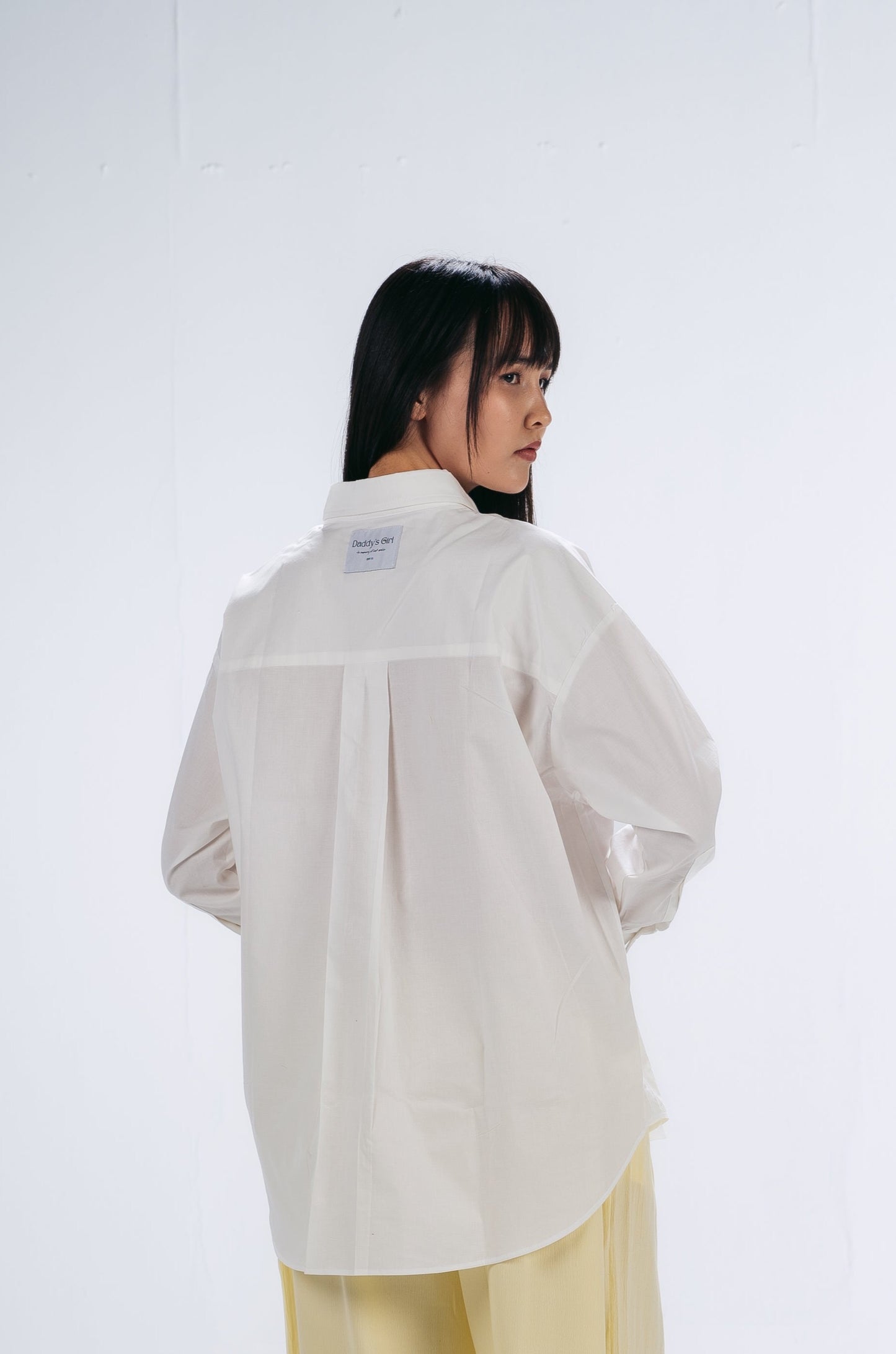 Over-sized Chemise with Detailed Cuff in White