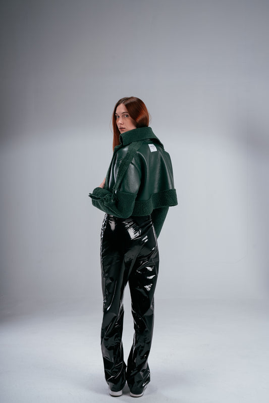 Double-Faced Leather Jacket in Green