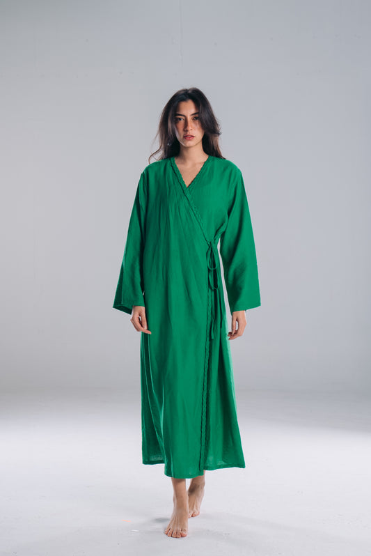 Wanderlust Wrap Dress in Green