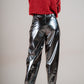 Metallic Pants in Silver