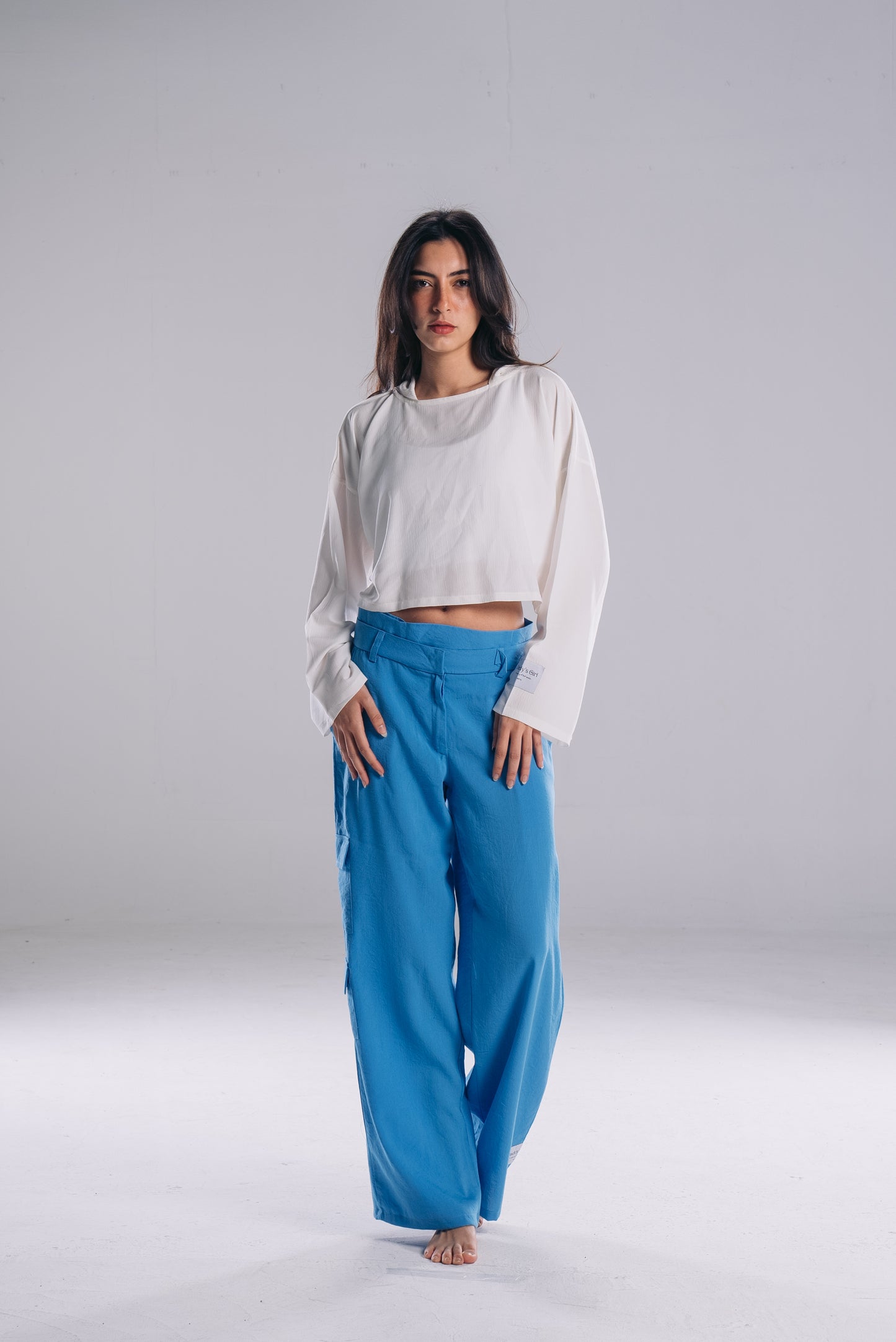 Double Waisted Pants in Blue