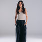 Satin Straight Fit Pants in Black