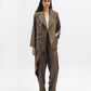 Draped Tailored Trousers in Olive