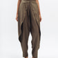 Draped Tailored Trousers in Olive