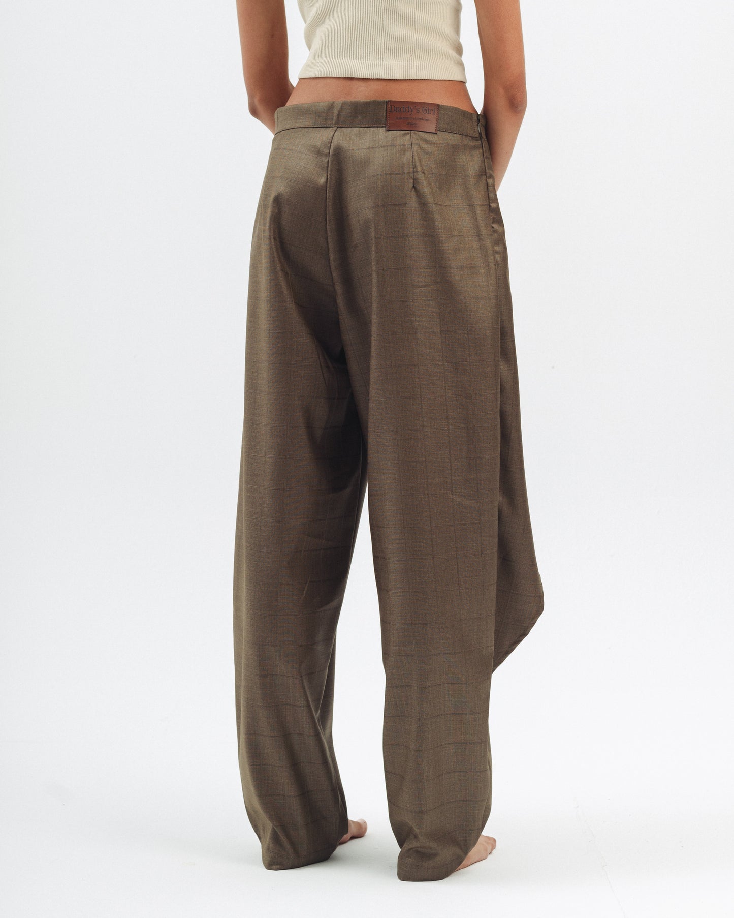 Draped Tailored Trousers in Olive