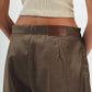 Draped Tailored Trousers in Olive