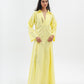 Embroidered Poplin Maxi Dress in Yellow