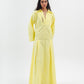 Embroidered Poplin Maxi Dress in Yellow