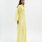 Embroidered Poplin Maxi Dress in Yellow