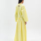 Embroidered Poplin Maxi Dress in Yellow