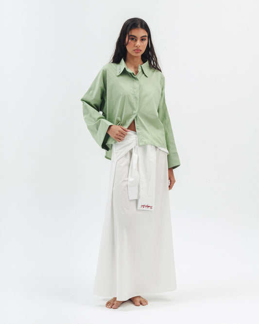 Wrapped Shirt Maxi Skirt