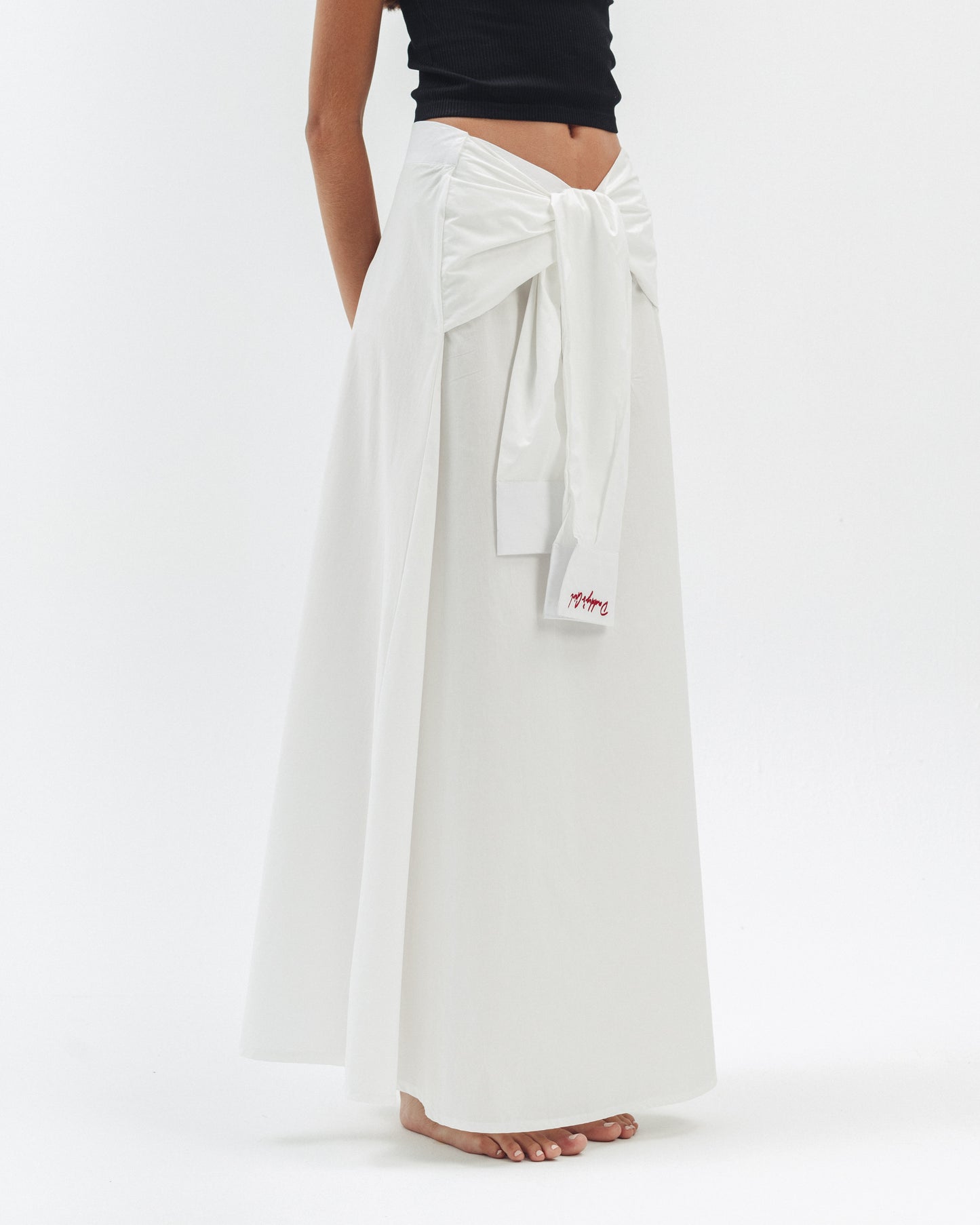 Wrapped Shirt Maxi Skirt