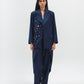 Draped Tailored Trousers in Navy Blue