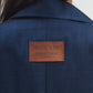 Linen Blend Blazer With Decorative Buttons in Navy Blue