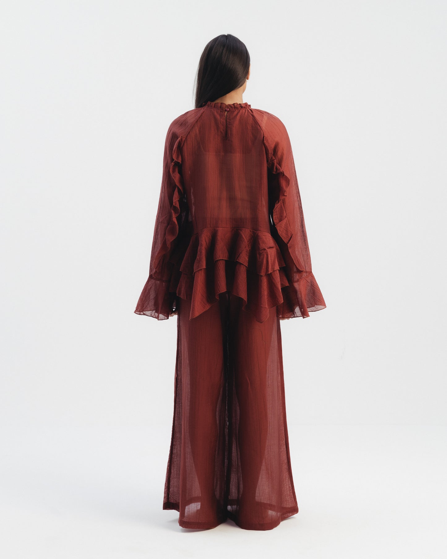 Ruffle Detail Sheer Co-Ord Set