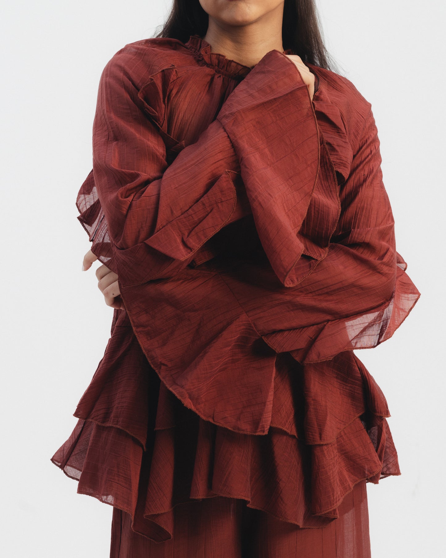 Ruffle Detail Sheer Co-Ord Set