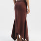Asymmetric Knit Maxi Skirt
