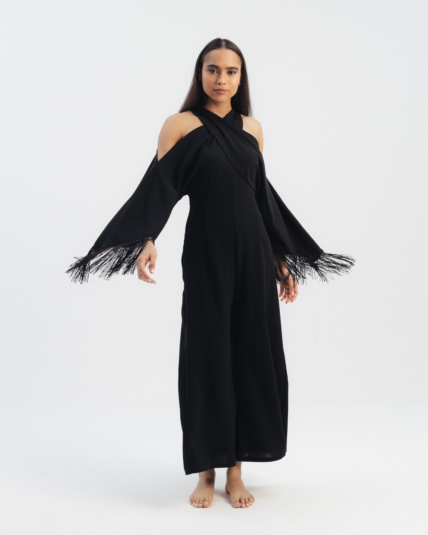 Fringe Sleeve Jumpsuit