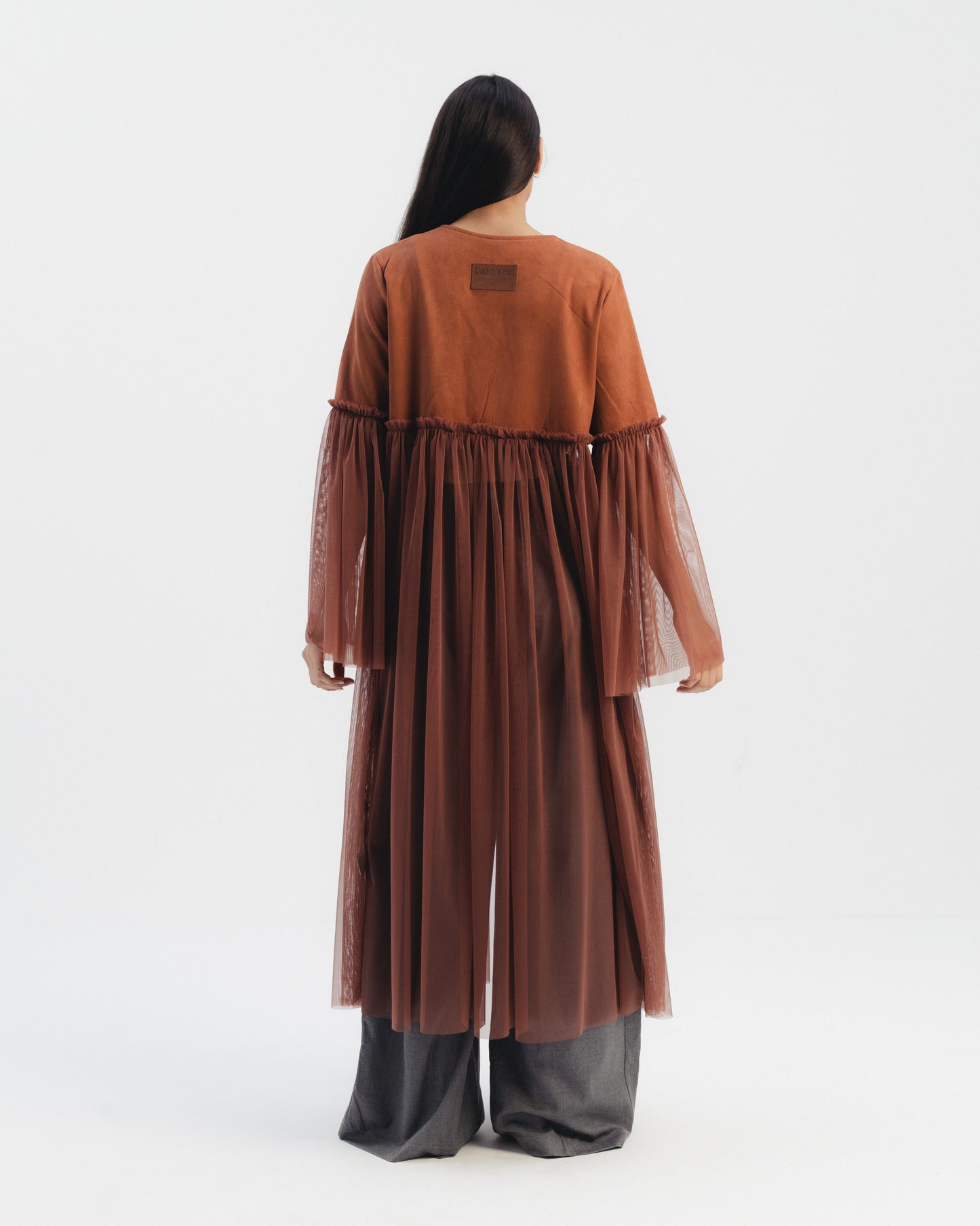 Tulle Overlay Tie Kaftan