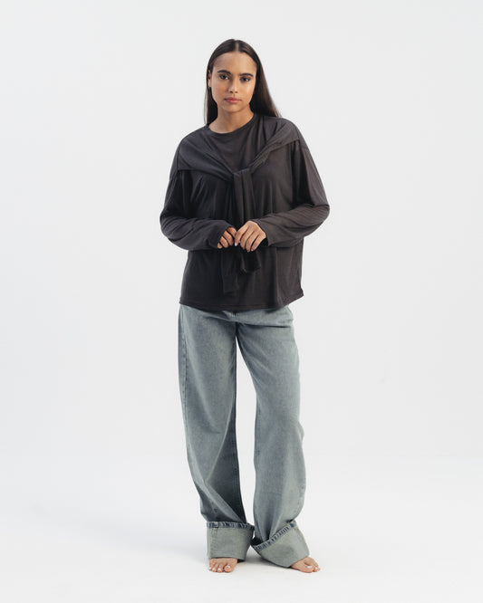 Double Sleeve Knot Detail Top