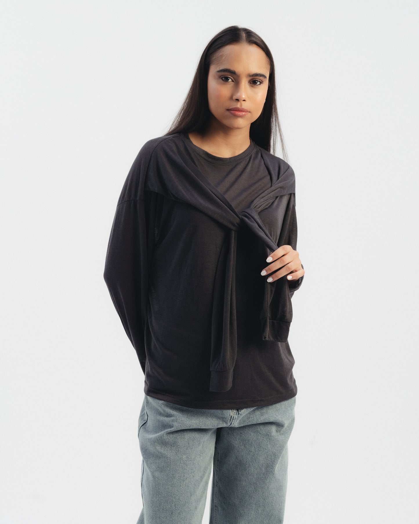 Double Sleeve Knot Detail Top