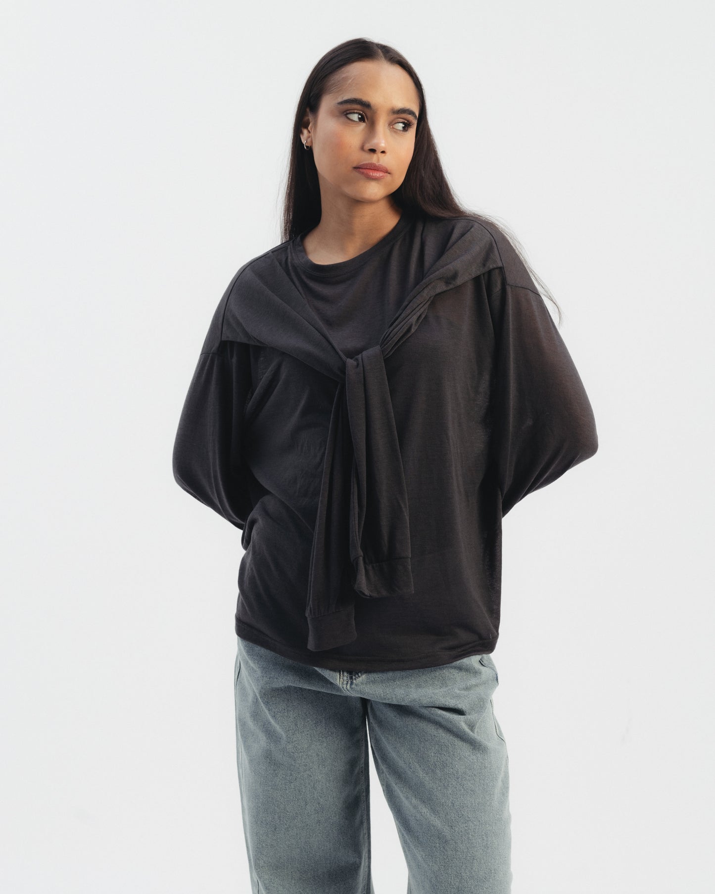 Double Sleeve Knot Detail Top