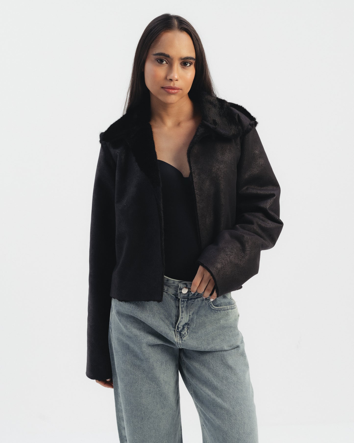 Reversible Double Faced Jacket in Black