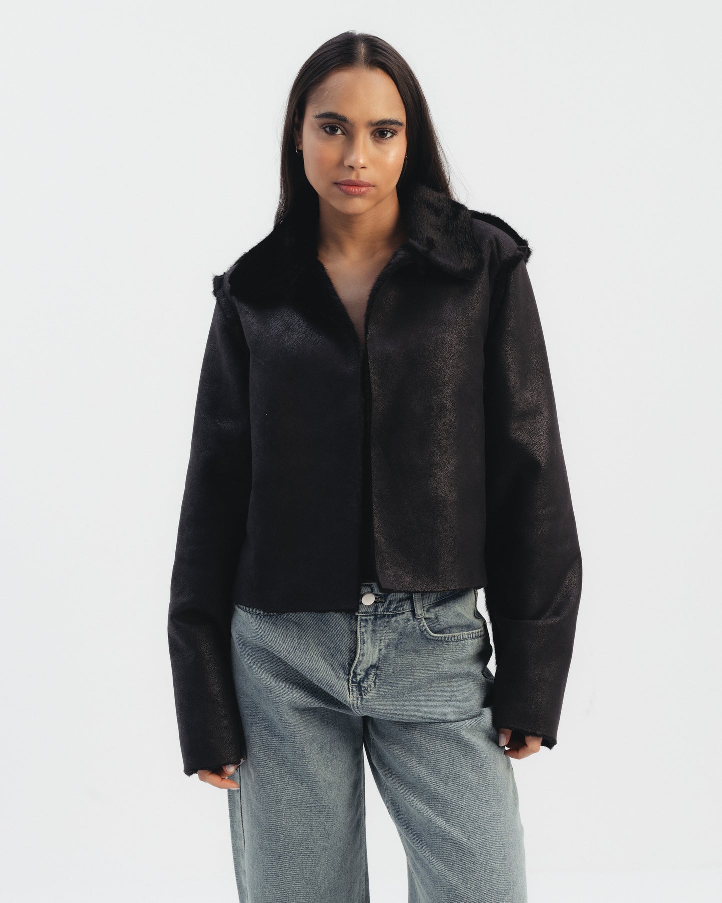 Reversible Double Faced Jacket in Black