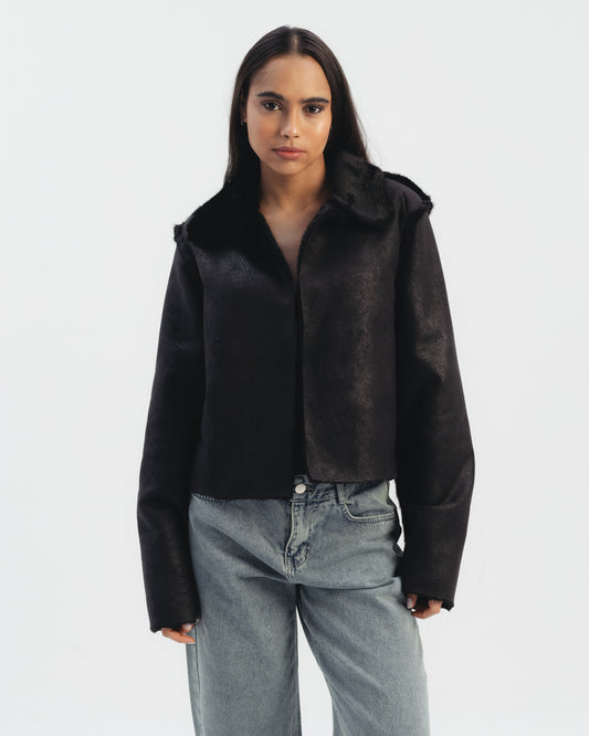 Reversible Double Faced Jacket in Black