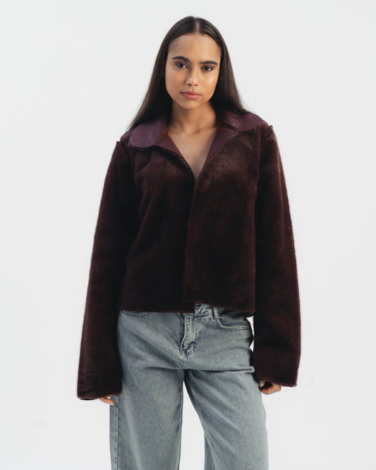Reversible Double Faced Jacket in Burgandy