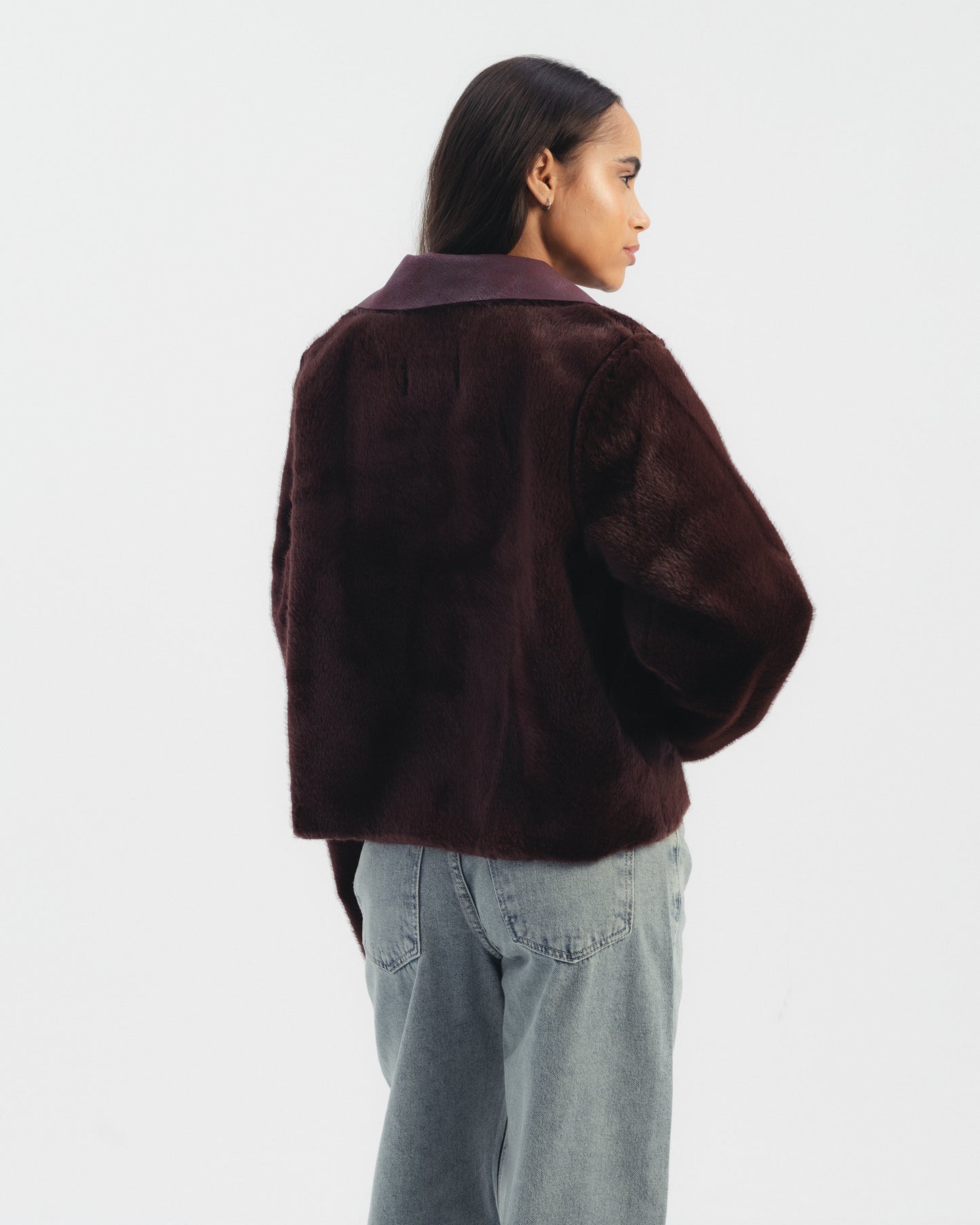 Reversible Double Faced Jacket in Burgandy